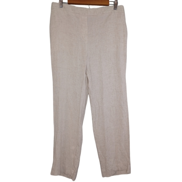 Chico's Wide Leg Lagenlook Coastal Grandma Linen Blend Ankle Pull On Pants - Picture 1 of 9
